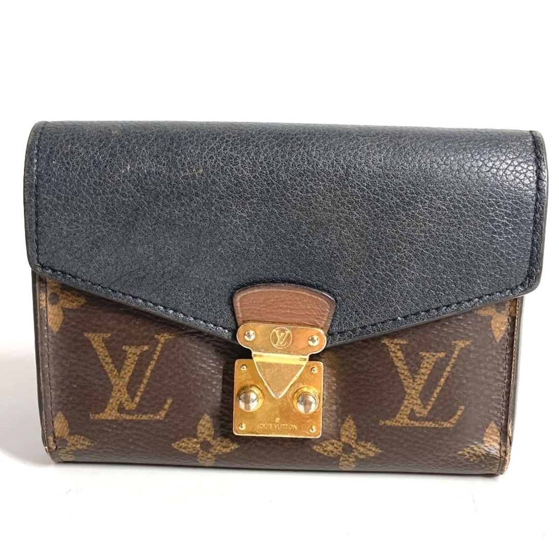 LOUIS VUITTON M67479 Monogram Macassar Portefeuille Pallas Compact Wallet, Tri-fold Canvas and (1 of 17)