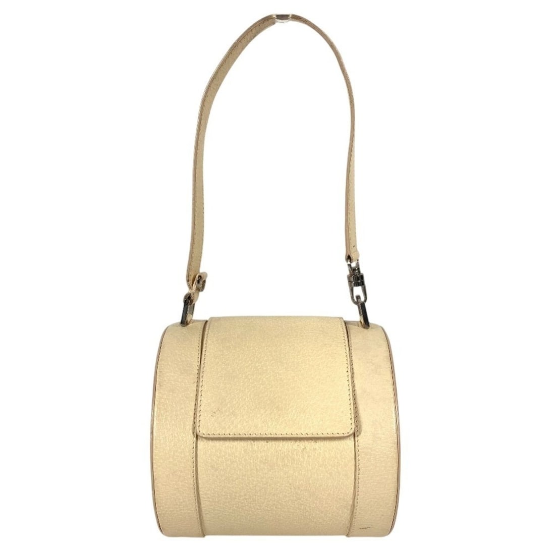 BVLGARI B-ZERO1 Logo Flap Drum-Shaped Shoulder Bag in Leather, White, for Men and Women: --- Catalog ---Category: SizeSize (HxWxD): 15cm x 15.5cm x 8cm / 5.9'' x 6.1'' x 3.14''Category: DesignType: Shoulder bagColor: WhiteGender: Men,WomenMaterial: Leather Category: GeneralBrand: