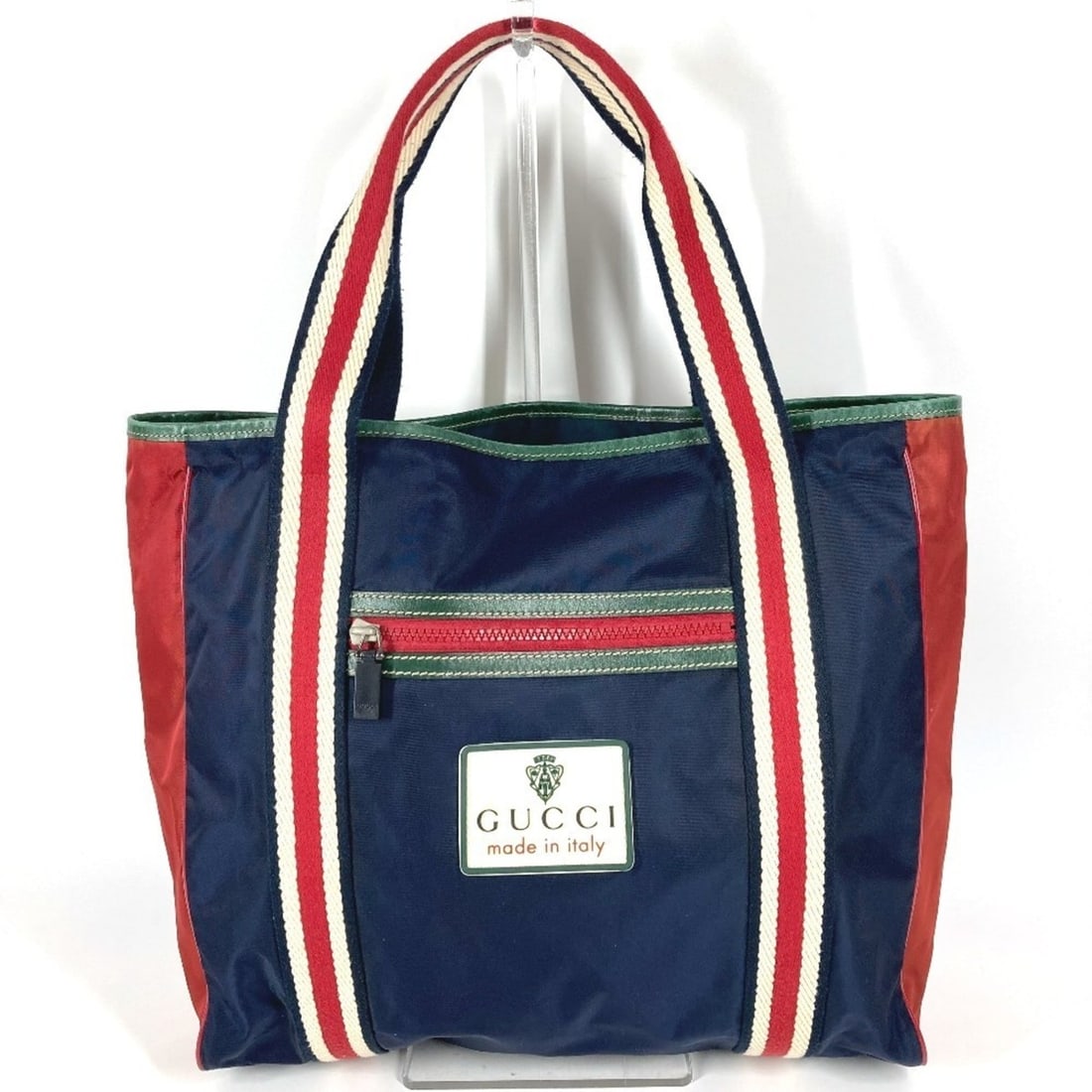 GUCCI 189665 Hysteria Logo Tote Bag, Vertical Shoulder Nylon, Men's/Women's, Navy: --- Catalog ---Category: SizeSize (HxWxD): 33cm x 43cm x 11cm / 12.99'' x 16.92'' x 4.33''Category: DesignType: Shoulder bag, Tote bagColor: Navy, Red colorGender: Men,WomenMaterial: Nylon Category: G