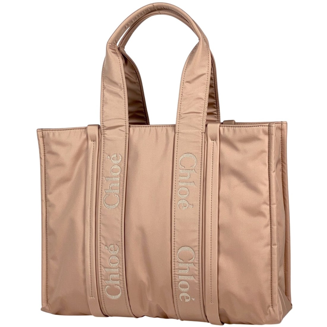 Chloé Chloe Woody Large Tote Bag, Logo Shoulder Pink Nylon Women's: --- Catalog ---Category: SizeSize (HxWxD): 31cm x 41cm x 11.5cm / 12.2'' x 16.14'' x 4.52''Category: DesignType: Shoulder bag, Tote bagColor: PinkGender: WomenMaterial: Nylon Category: GeneralBrand: C