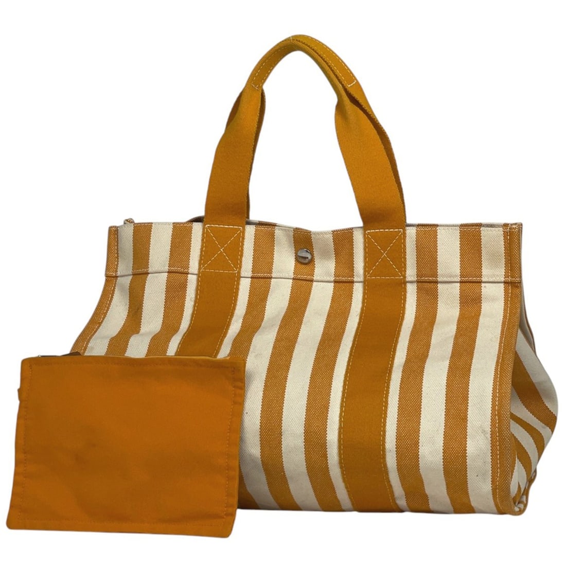 Hermes Hermès Cannes MM Handbag with Pouch, Tote Bag, Canvas, Yellow, Women's (1 of 9)