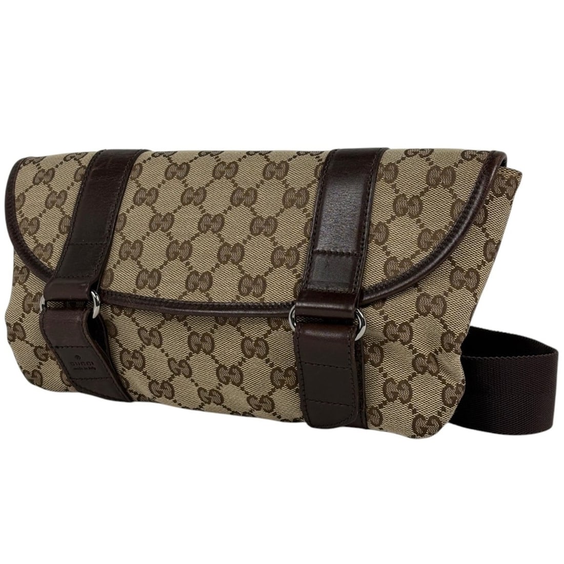 Gucci GG pattern body bag, waist canvas, beige, brown, 145851, women's: --- Catalog ---Category: SizeSize (HxWxD): 17cm x 27cm x 2cm / 6.69'' x 10.62'' x 0.78''Category: DesignType: Sling bagColor: Beige brownGender: WomenMaterial: GG canvas , Leather Category: GeneralMPN