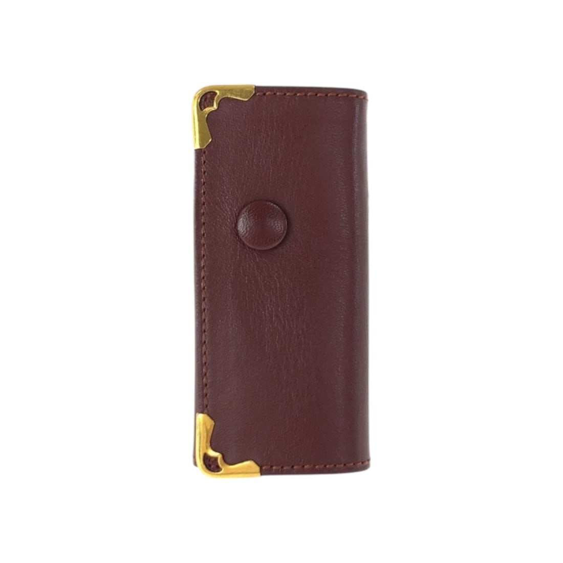 CARTIER Must Line 4-Ring Leather Key Case in Wine Red and Bordeaux with Gold Hardware for Women: --- Catalog ---Category: DesignType: KeycaseColor: Bordeaux, Wine redGender: WomenMaterial: Leather Category: GeneralBrand: CartierCountry of Origin: FranceCategory: Physical PropertiesSize (HxWxD): 4