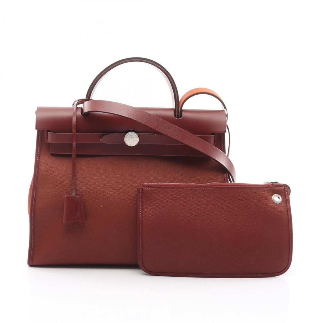 Hermes Hermès Airbag Zip PM Handbag, Leather, Canvas, Toile Militaire, Vache Hunter, Women's, Brown: --- Catalog ---Category: SizeSize (HxWxD): 24cm x 31cm x 10cm / 9.44'' x 12.2'' x 3.93''Category: DesignType: HandbagColor: BrownGender: WomenMaterial: Leather , Canvas Category: GeneralBrand: Hermes-