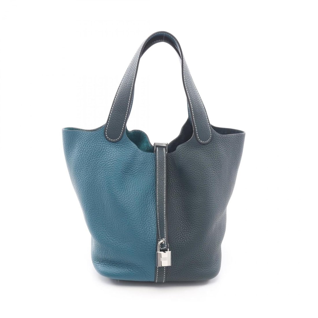 Hermes Hermès Picotin Lock MM Kazak Handbag, Taurillon Clemence Leather, Green, Vert Chypre,: --- Catalog ---Category: SizeSize (HxWxD): 21cm x 22cm x 17cm / 8.26'' x 8.66'' x 6.69''Category: DesignType: HandbagColor: GreenGender: WomenMaterial: Taurillon clemence leather Category: GeneralBran