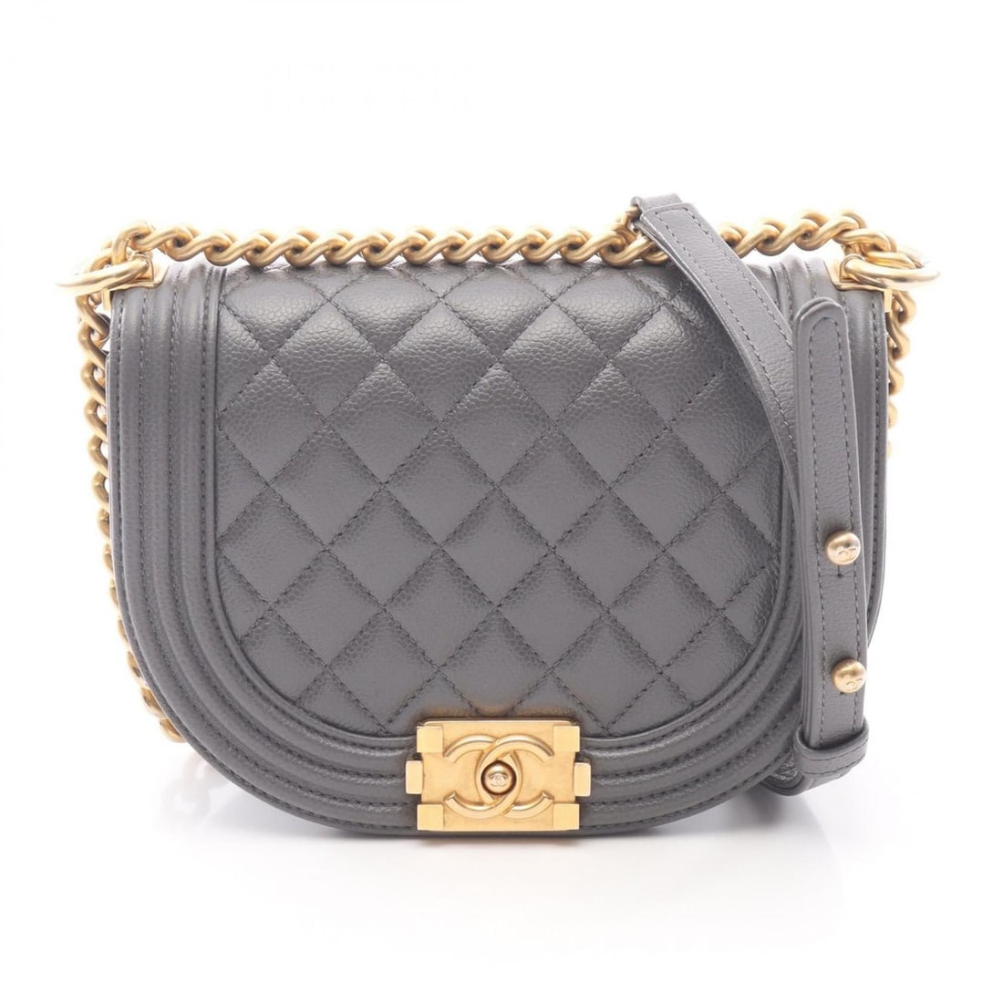 CHANEL Boy Chanel Small Shoulder Bag in Grained Calfskin Leather, Gray, Women's, AS3350: --- Catalog ---Category: SizeSize (HxWxD): 13cm x 18cm x 5cm / 5.11'' x 7.08'' x 1.96''Category: DesignType: Shoulder bagColor: GrayGender: WomenMaterial: Leather Category: GeneralMPN: AS3350Brand: Ch