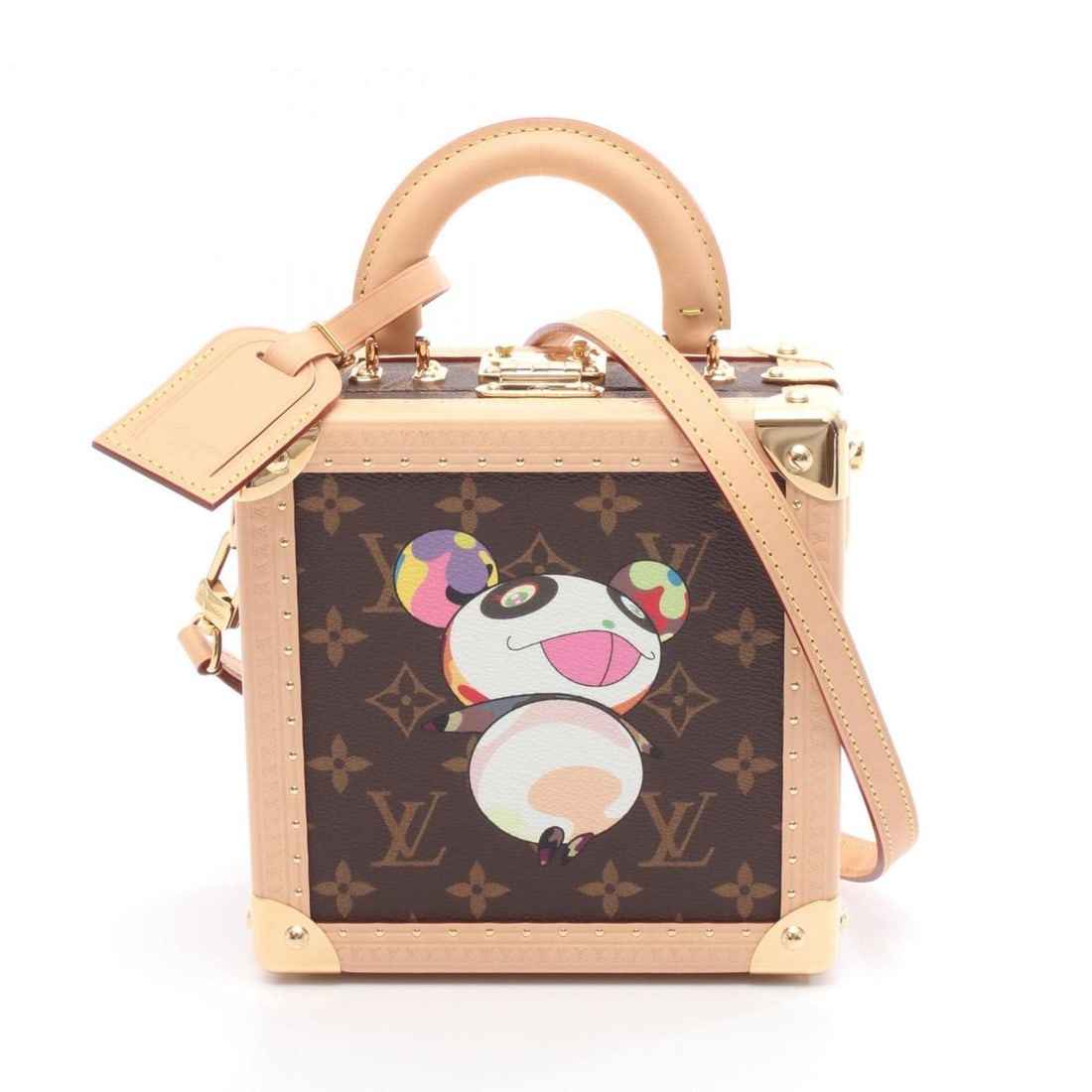 Louis Vuitton x TM Mini Square Trunk Monogram Panda Handbag, Coated Canvas and Leather, Brown,: --- Catalog ---Category: SizeSize (HxWxD): 17.5cm x 17.5cm x 8.5cm / 6.88'' x 6.88'' x 3.34''Category: DesignType: HandbagColor: Brown, Monogram PandaGender: WomenMaterial: Monogram , Leather Category