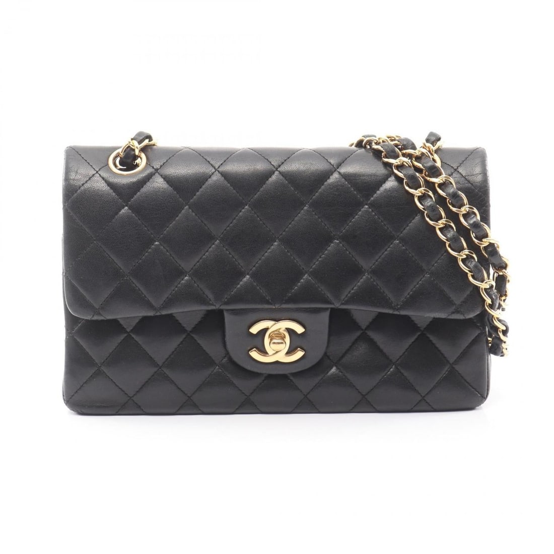 CHANEL Matelasse Double Flap Shoulder Bag in Lambskin Leather, Black (1 of 13)