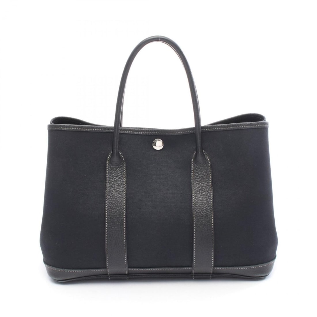 Hermes Hermès Garden Party TPM Tote Bag, Canvas and Leather, Toile Officier Negonda, Women's, Black: --- Catalog ---Category: SizeSize (HxWxD): 21cm x 30cm x 14cm / 8.26'' x 11.81'' x 5.51''Category: DesignType: Tote bagColor: BlackGender: WomenMaterial: Toile officier , Canvas , Leather , Negonda