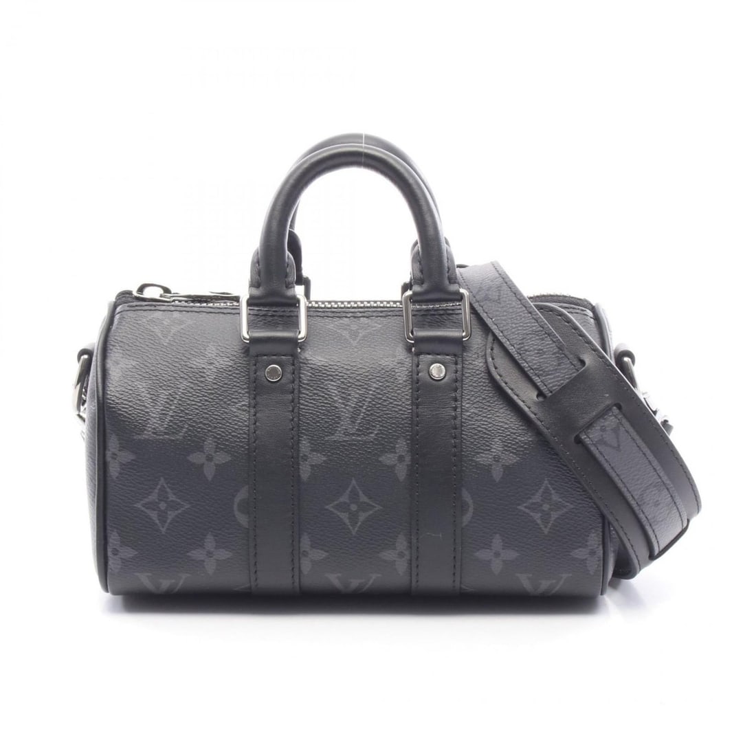 Louis Vuitton Keepall XS Handbag, Coated Canvas and Leather, Monogram Eclipse, Men's, Black, M45947 (1 of 14)