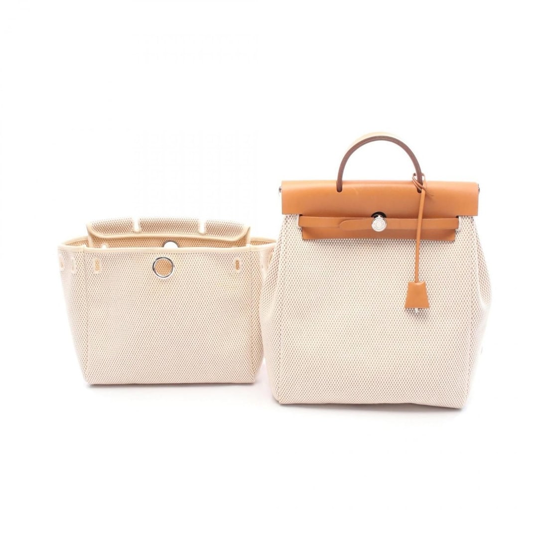 Hermes Hermès Airbag Ad PM Backpack, Leather and Canvas, Toile GM, Women's, Beige Brown: --- Catalog ---Category: SizeSize (HxWxD): 27cm x 28cm x 11cm / 10.62'' x 11.02'' x 4.33''Category: DesignType: BackpackColor: Beige, BrownGender: WomenMaterial: Leather Category: GeneralBrand: Hermes
