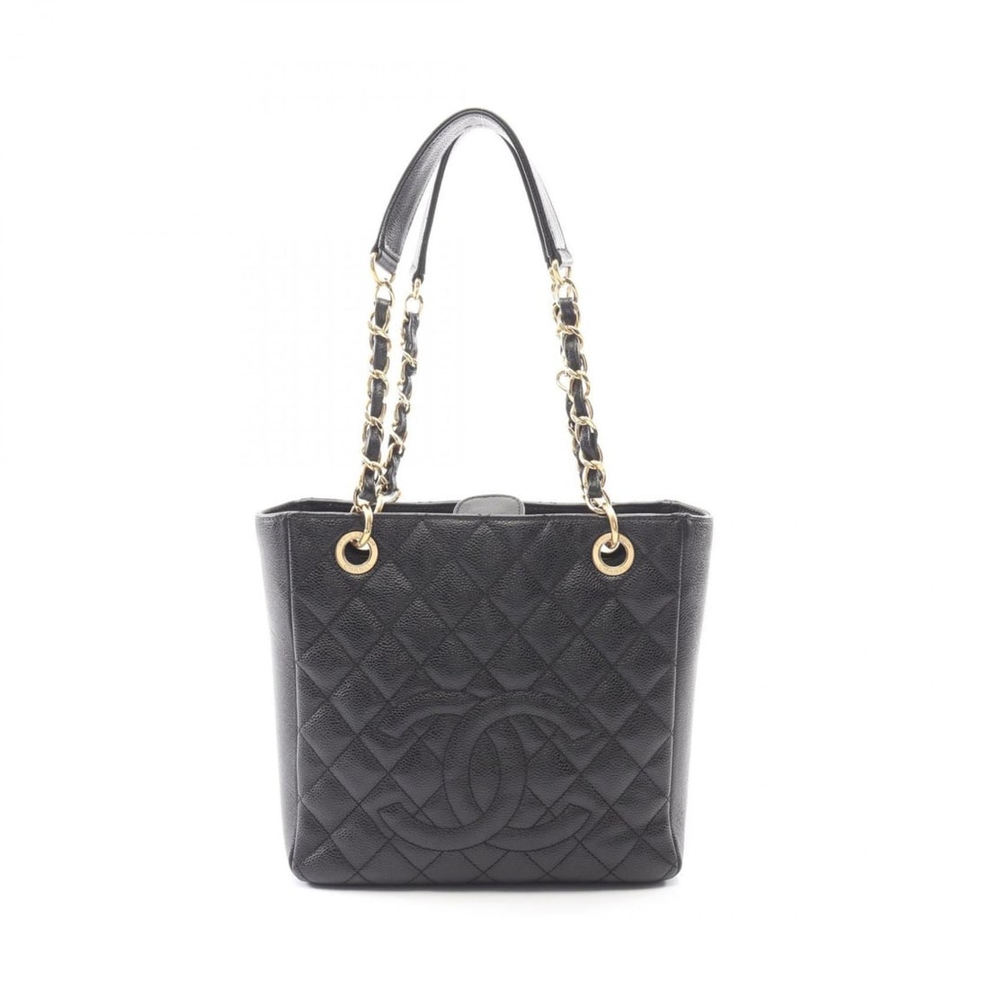 CHANEL Matelasse PST Tote Bag in Grained Calfskin Leather, Women's, Black: --- Catalog ---Category: SizeSize (HxWxD): 23cm x 24cm x 8cm / 9.05'' x 9.44'' x 3.14''Category: DesignType: Tote bagColor: BlackGender: WomenMaterial: Leather Category: GeneralBrand: Chanel--- Item L
