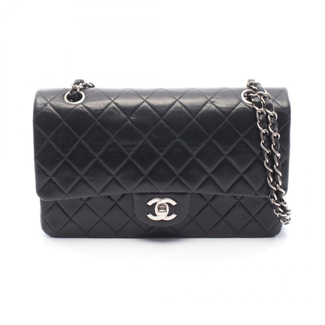 CHANEL Matelasse Double Flap Shoulder Bag in Lambskin Leather, Black (1 of 19)