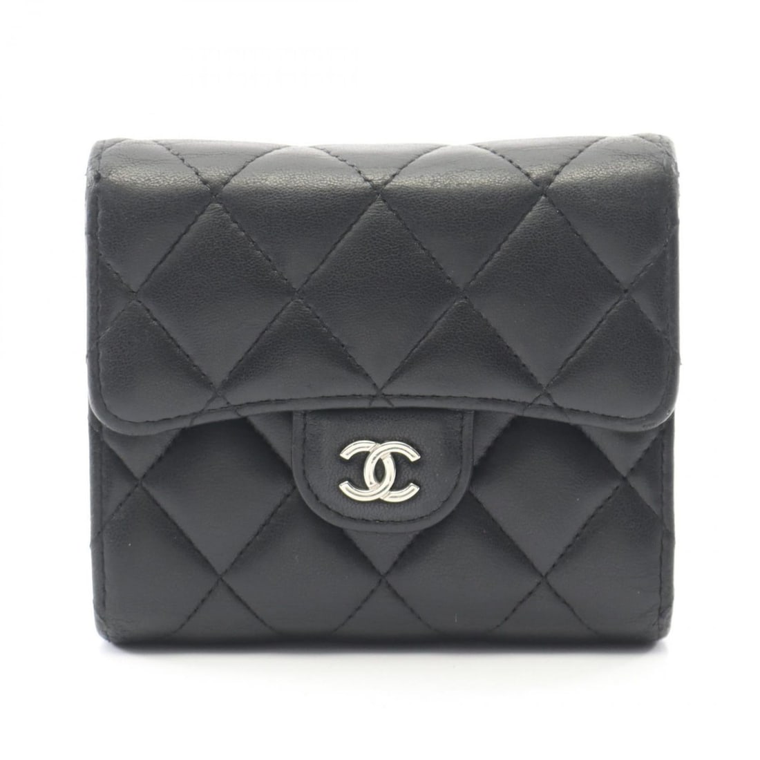 CHANEL Classic Small Flap Wallet, Tri-fold Lambskin Leather, Women's, Black, AP0231: --- Catalog ---Category: SizeSize (HxWxD): 10cm x 11.5cm x 3cm / 3.93'' x 4.52'' x 1.18''Category: DesignType: Wallet (tri-fold)Color: BlackGender: WomenMaterial: Leather Leather/Fur Type: LambskinCat