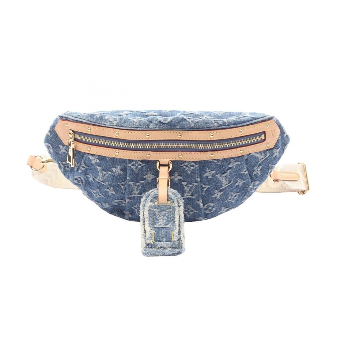 Louis Vuitton High-Rise Waist Bag/Body Bag in Monogram Denim and Leather, Navy Blue, M46837: --- Catalog ---Category: SizeSize (HxWxD): 18cm x 36cm x 3cm / 7.08'' x 14.17'' x 1.18''Category: DesignType: Fanny packColor: NavyGender: WomenMaterial: Monogram Denim Category: GeneralMPN: M46837Bra