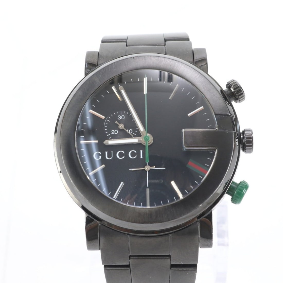 Gucci Sherry Line Chronograph 101M Quartz Watch, Black, Men's: --- Catalog ---Category: SizeWrist Size: 16cm / 6.29''Case Diameter: 43mm / 1.69''Category: DesignType: WristwatchGender: MenColor (Dial): BlackCategory: GeneralMPN: 101MBrand: GucciCategory: Movement