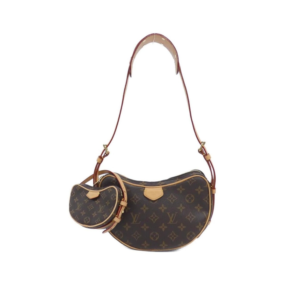 Louis Vuitton Monogram Croissant Shoulder Bag M46828: --- Catalog ---Category: SizeSize (HxWxD): 17cm x 15cm x 6cm / 6.69'' x 5.9'' x 2.36''Category: DesignType: Pouch, Shoulder bagColor: MarronGender: Women,MenMaterial: Coated canvas Hardware Color: