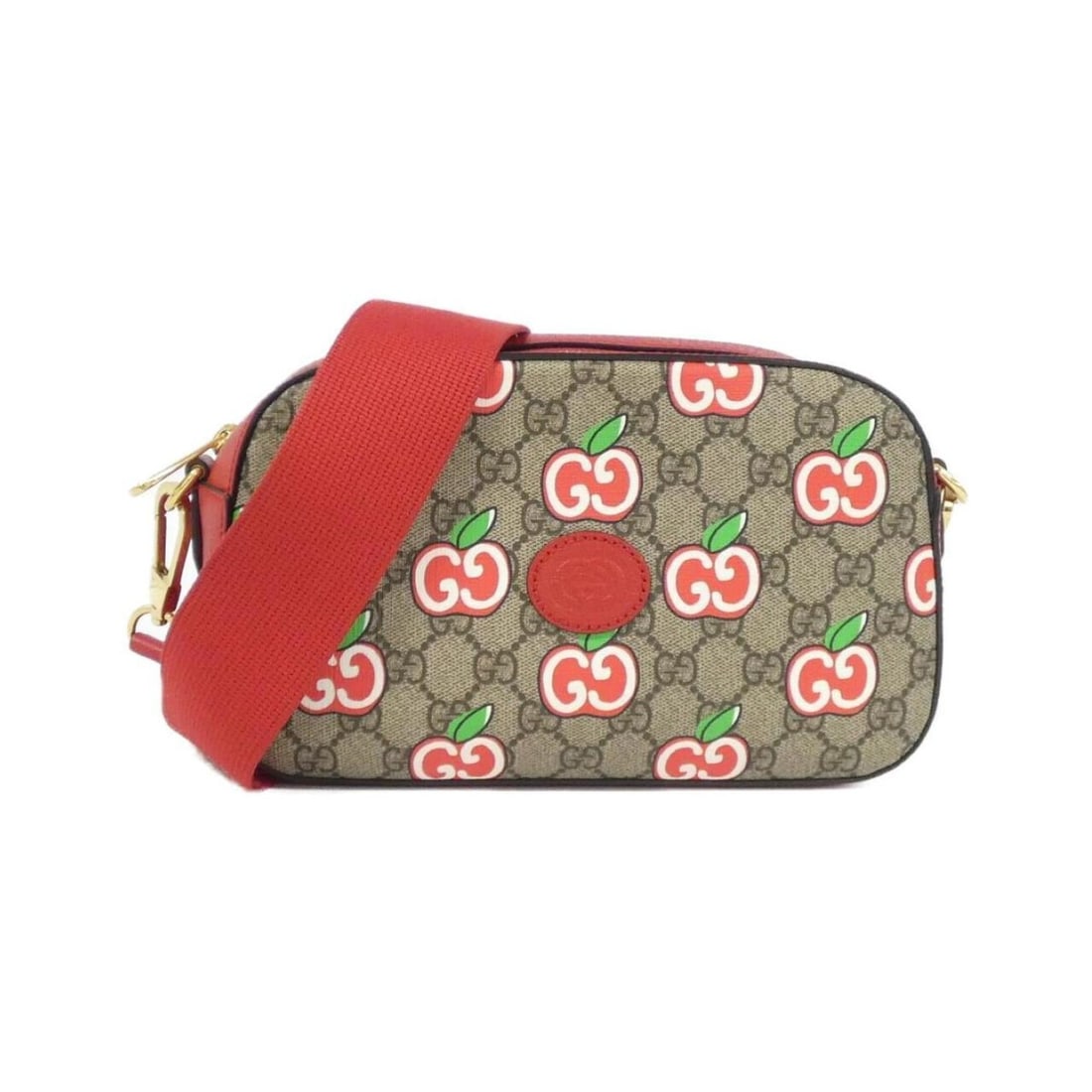Gucci GG APPLE 574886 2EVDG Shoulder Bag: --- Catalog ---Category: SizeSize (HxWxD): 14cm x 24cm x 7cm / 5.51'' x 9.44'' x 2.75''Category: DesignType: Shoulder bagColor: Beige, Red colorGender: WomenMaterial: GG Supreme Hardware Color: GoldCa