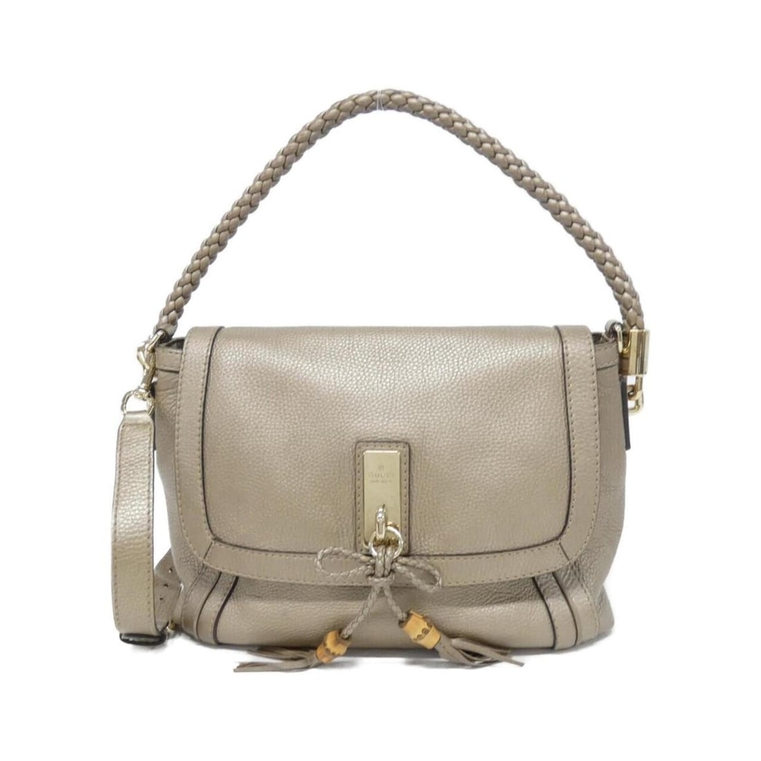 Gucci 282301 AH90G Shoulder Bag: --- Catalog ---Category: SizeSize (HxWxD): 20cm x 28cm x 14cm / 7.87'' x 11.02'' x 5.51''Category: DesignType: Shoulder bagColor: Metallic goldGender: WomenMaterial: Leather Hardware Color: Champagne