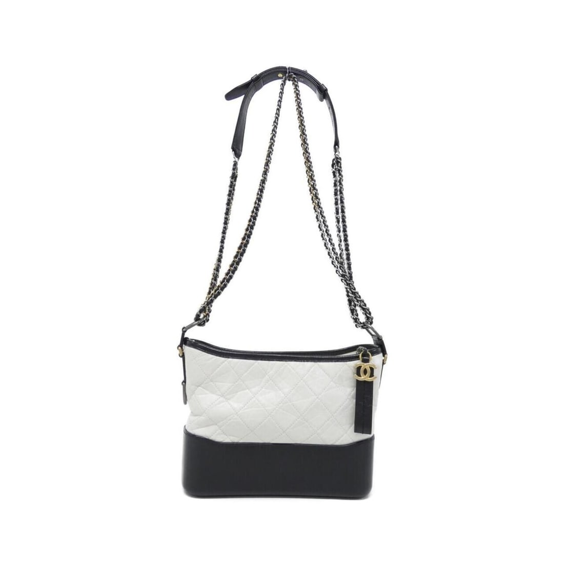 Chanel Gabriel Line AS1521 Shoulder Bag: --- Catalog ---Category: SizeSize (HxWxD): 19cm x 24cm x 8cm / 7.48'' x 9.44'' x 3.14''Category: DesignType: Shoulder bagColor: Black, WhiteGender: WomenMaterial: Leather Hardware Color: Gold,