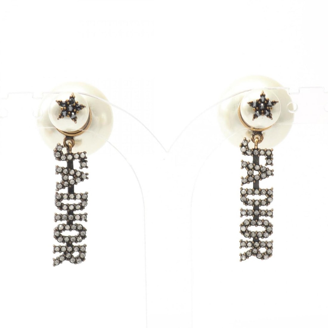 Christian Dior Dior J'ADIOR earrings, gold-plated, with faux pearls and rhinestones, available in: --- Catalog ---Category: SizeSize (HxWxD): 38.00mm x 15.00mm / 1.50'' x 0.59''Category: DesignType: Stud earringsColor: Clear, Gold, WhiteGender: WomenMaterial: Gold plating, RhinestoneCategory: Gener