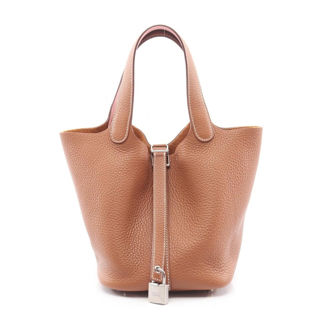 Hermes Hermès Picotin Lock Eclat PM handbag in Taurillon Clemence leather, Swift available brown: --- Catalog ---Category: SizeSize (HxWxD): 18.5cm x 19cm x 13.5cm / 7.28'' x 7.48'' x 5.31''Category: DesignType: HandbagColor: Brown, Gold, PinkGender: WomenMaterial: Taurillon clemence leather , Lea