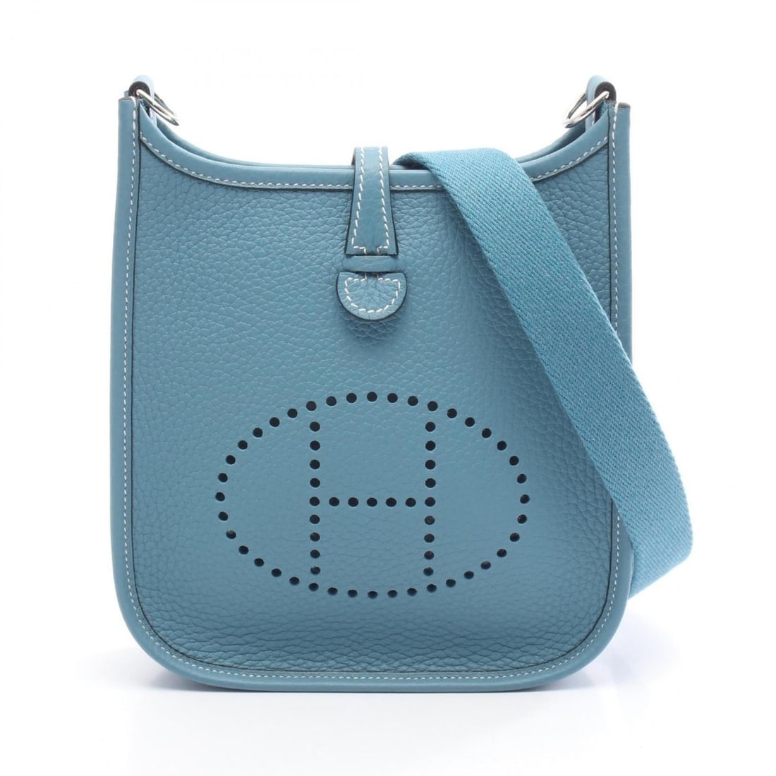 Hermes Hermès Evelyn TPM Shoulder Bag in Taurillon Clemence Leather, Women's, Blue: --- Catalog ---Category: SizeSize (HxWxD): 18cm x 16.5cm x 5.5cm / 7.08'' x 6.49'' x 2.16''Category: DesignType: Shoulder bagColor: BlueGender: WomenMaterial: Taurillon clemence leather Hardware Color