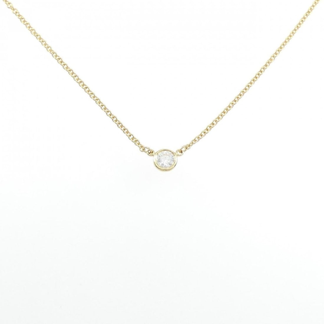 Tiffany By the Yard Necklace: --- Catalog ---Category: SizePendant Size: 4.3mm / 0.16''Neck Circumference: 41 cm / 16.14''Category: DesignStone: DiamondGender: WomenMaterial: Yellow gold (18K)Necklace Type: NecklaceCategory: