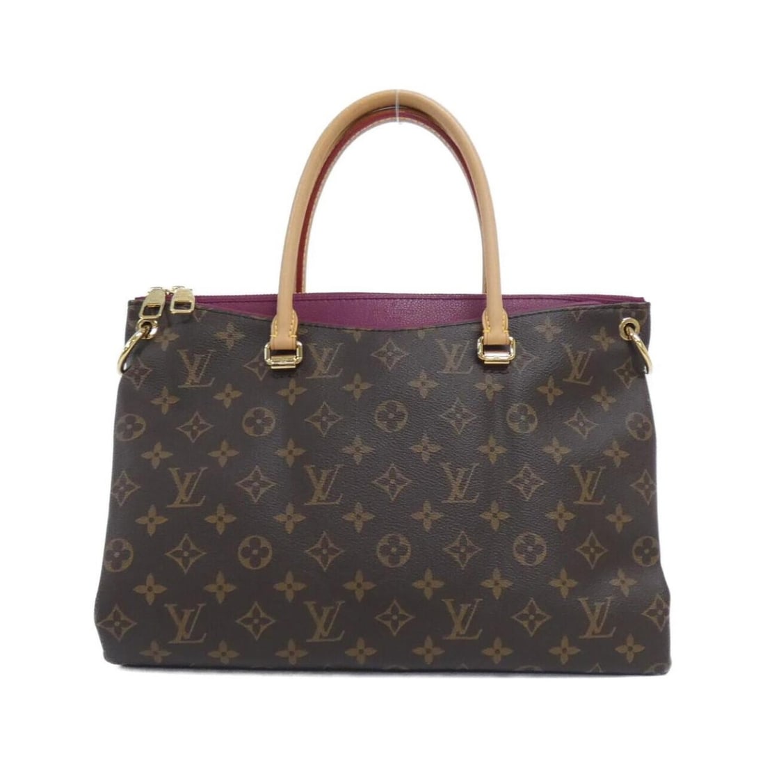 Louis Vuitton Monogram Pallas M40906 Handbag: --- Catalog ---Category: SizeSize (HxWxD): 26cm x 34cm x 12cm / 10.23'' x 13.38'' x 4.72''Category: DesignType: HandbagColor: Aurore, MarronGender: WomenMaterial: Coated canvas Hardware Color: