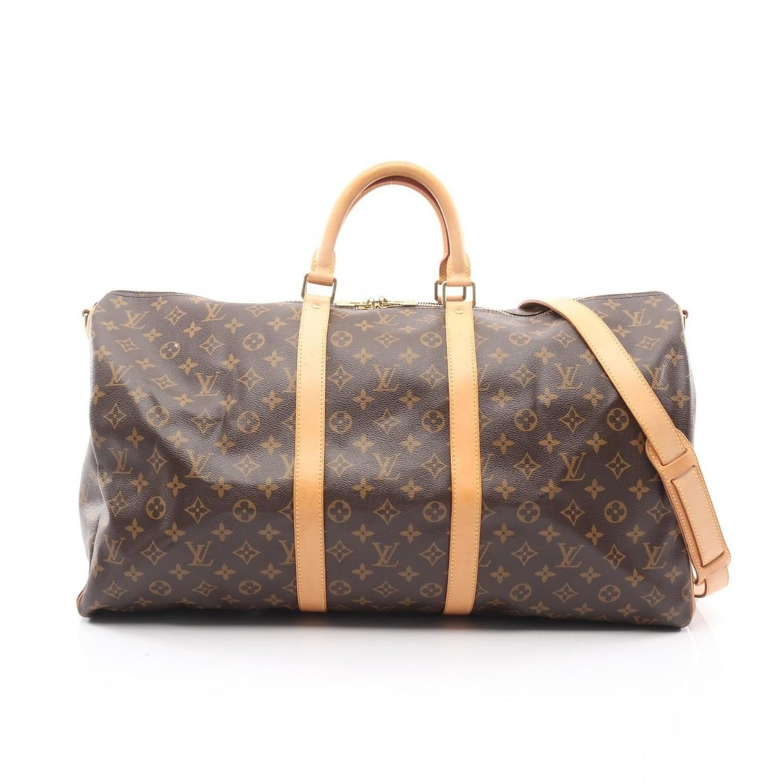 Louis Vuitton Keepall Bandouliere 55 Boston Bag, Coated Canvas and Leather, Monogram, Men's Women's,: --- Catalog ---Category: SizeSize (HxWxD): 30cm x 56cm x 25cm / 11.81'' x 22.04'' x 9.84''Category: DesignType: Boston bagColor: Brown, MonogramGender: Men,WomenMaterial: Coated canvas , Leather Categ