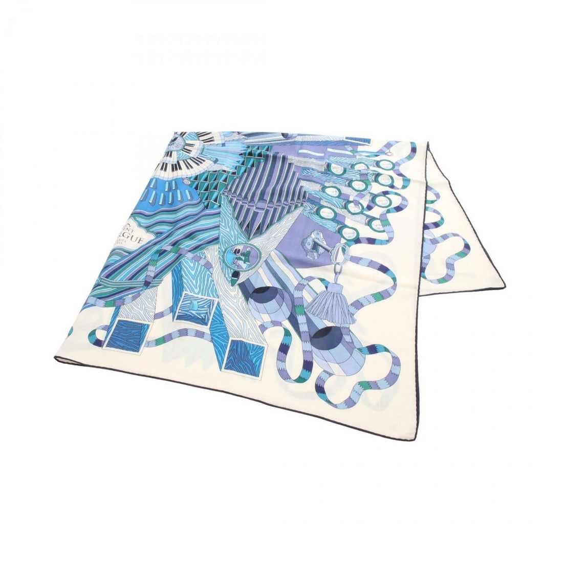 Hermes Hermès Carré Jean 140 POINT D'ORGUE Fermata Scarf, Silk, Cashmere, Women's, Ivory, Blue: --- Catalog ---Category: SizeSize (LxW): 1.36m x 1.36m / 53.54'' x 53.54''Category: DesignType: ScarfColor: Blue, IvoryGender: WomenMaterial: Silk , Cashmere Category: GeneralBrand: Hermes--- Item Lis