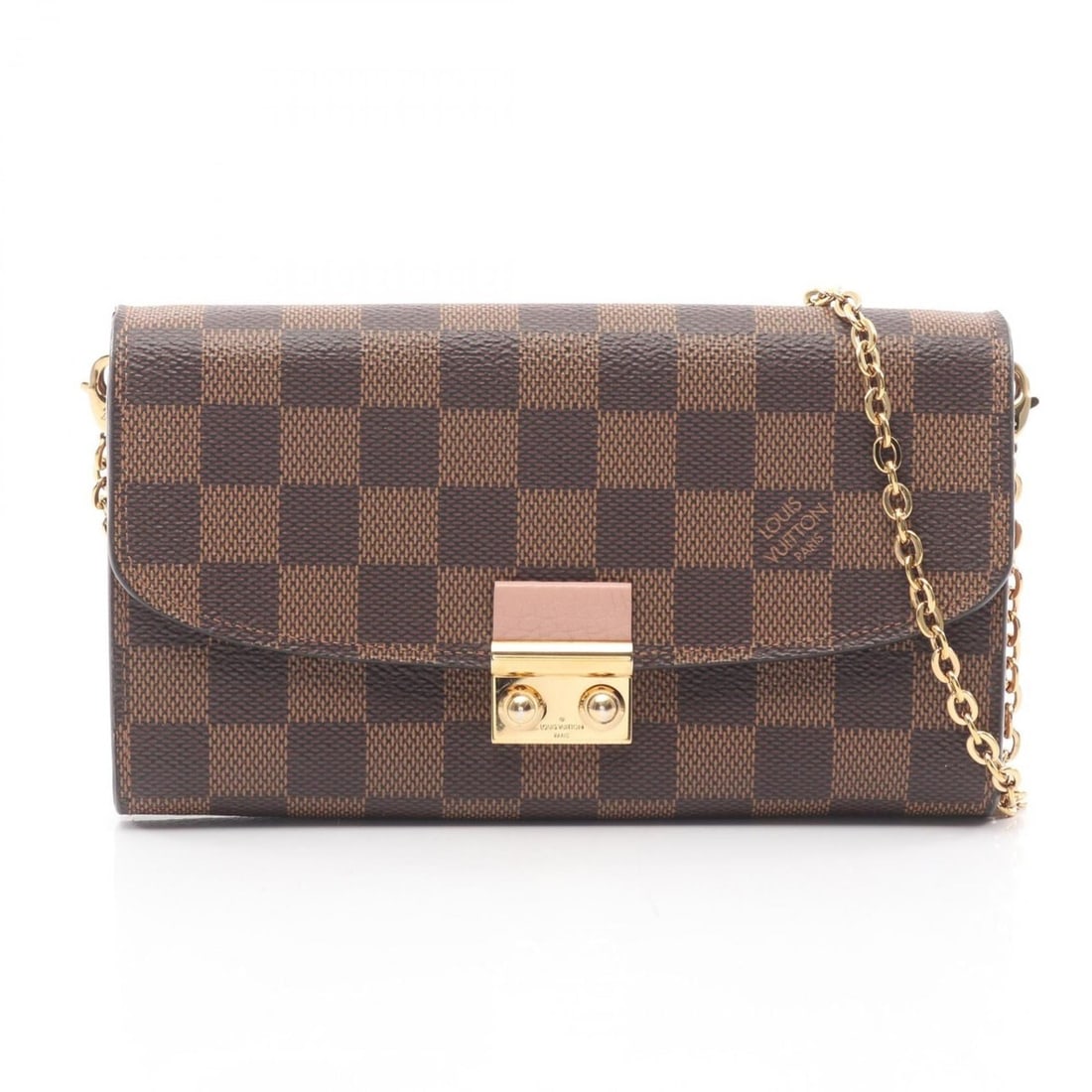 Louis Vuitton Portefeuille Croisette Shoulder Bag, Coated Canvas and Leather with Damier Finish,: --- Catalog ---Category: SizeSize (HxWxD): 11cm x 19cm x 2.5cm / 4.33'' x 7.48'' x 0.98''Category: DesignType: Shoulder bagColor: Brown, Magnolia, PinkGender: WomenMaterial: Coated canvas , Damier Can