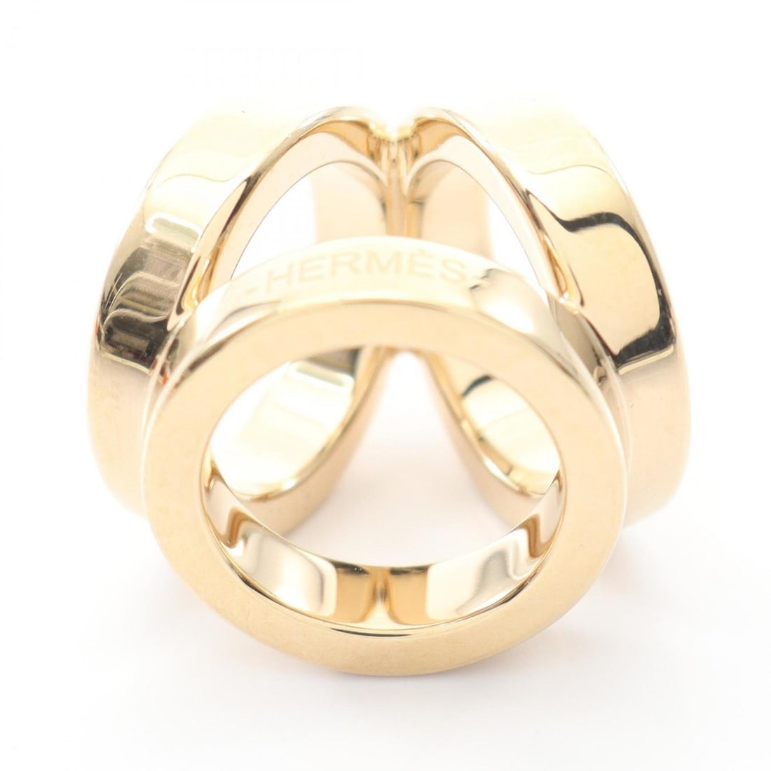 Hermes Hermès Mini Trio Scarf Ring, GP, Women's, Gold: --- Catalog ---Category: DesignType: Scarf ringColor: GoldGender: WomenCategory: GeneralBrand: HermesCategory: Physical PropertiesSize (HxWxD): 1.3cm x 1.5cm / 0.51'' x 0.59''--- Item List ---Section: