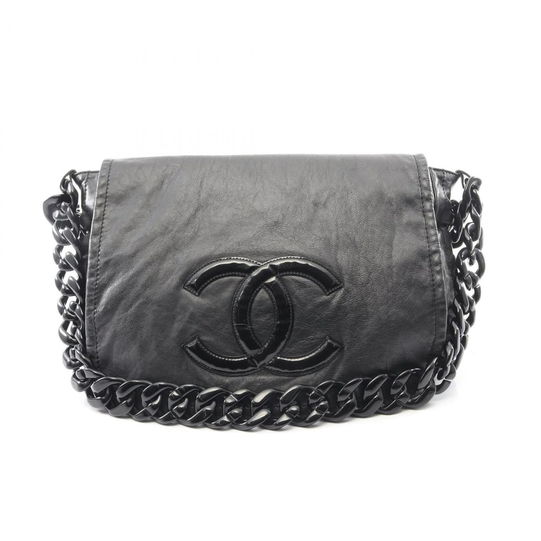 CHANEL Luxury Line Shoulder Bag, Lambskin Leather, Women's, Black: --- Catalog ---Category: SizeSize (HxWxD): 28cm x 37cm x 10cm / 11.02'' x 14.56'' x 3.93''Category: DesignType: Shoulder bagColor: BlackGender: WomenMaterial: Leather Leather/Fur Type: LambskinCategor