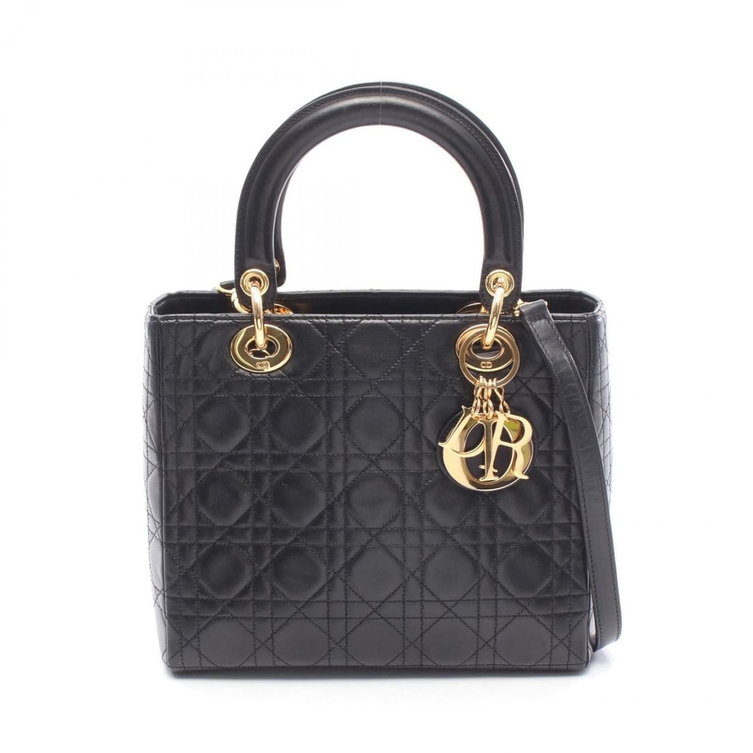Christian Dior Dior Lady Cannage handbag, leather, women's, black: --- Catalog ---Category: SizeSize (HxWxD): 20cm x 24cm x 11cm / 7.87'' x 9.44'' x 4.33''Category: DesignType: HandbagColor: BlackGender: WomenMaterial: Leather Category: GeneralBrand: Christian Dior--