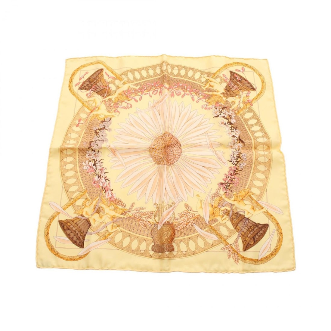 Hermes Hermès Petit Carré 45 AMOURS Silk Scarf for Women in Multicolor Yellow: --- Catalog ---Category: SizeSize (LxW): 42cm x 42cm / 16.53'' x 16.53''Category: DesignType: ScarfColor: Multi-color, YellowGender: WomenMaterial: Silk Category: GeneralBrand: Hermes--- Item List ---