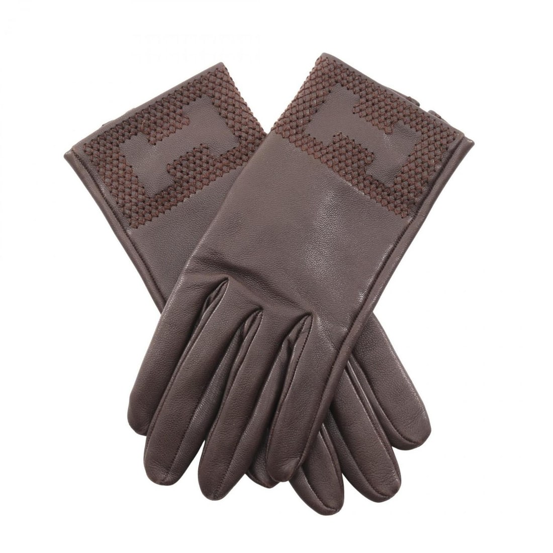 Hermes Hermès H logo gloves, lambskin leather, women's, brown: --- Catalog ---Category: SizeTotal Length: 21cm / 8.26''Category: DesignType: Short glovesColor: BrownGender: WomenMaterial: Leather Leather/Fur Type: LambskinCategory: GeneralBrand: Hermes--- Item Li