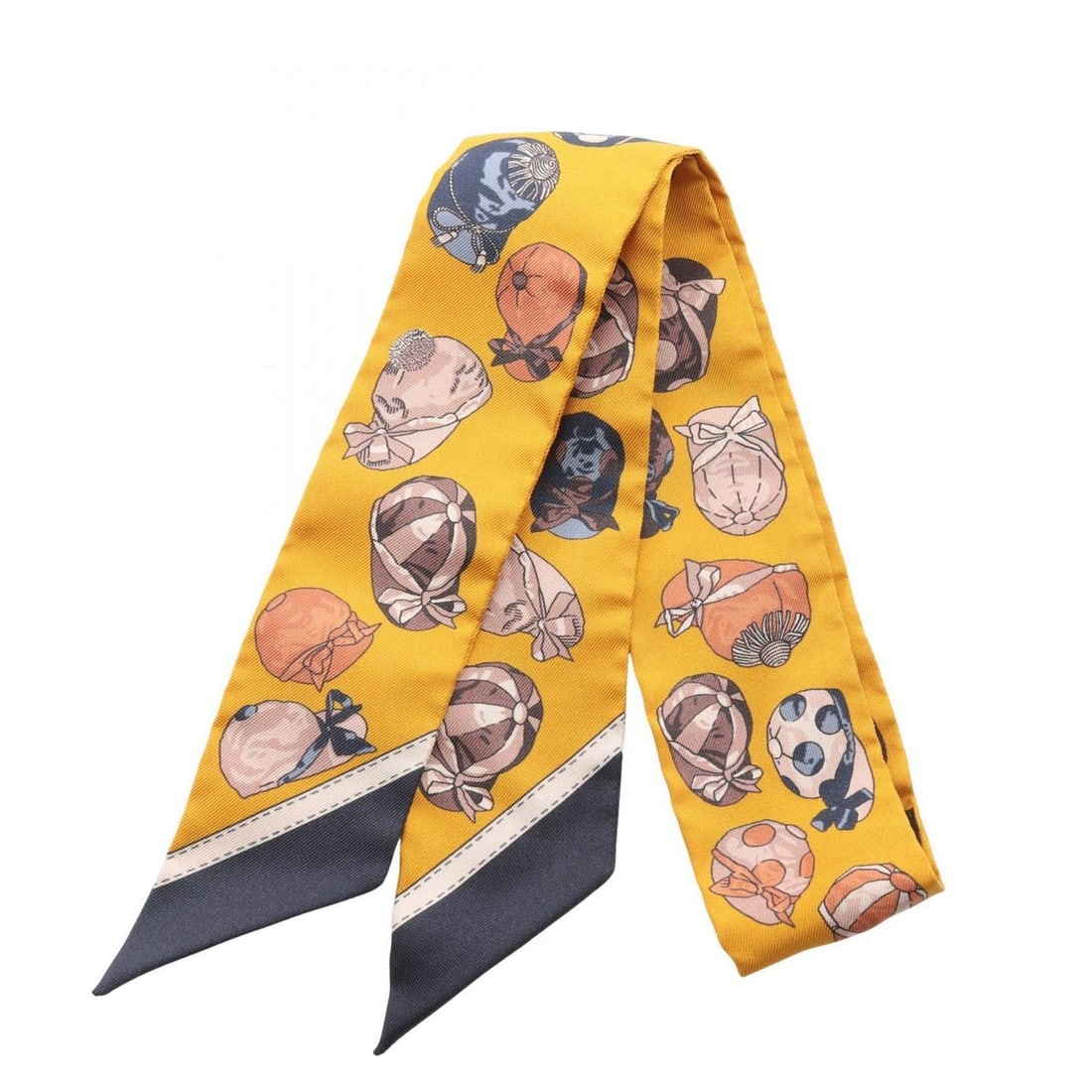 Hermes Hermès Twilly Silk Scarf for Women, Yellow (1 of 15)