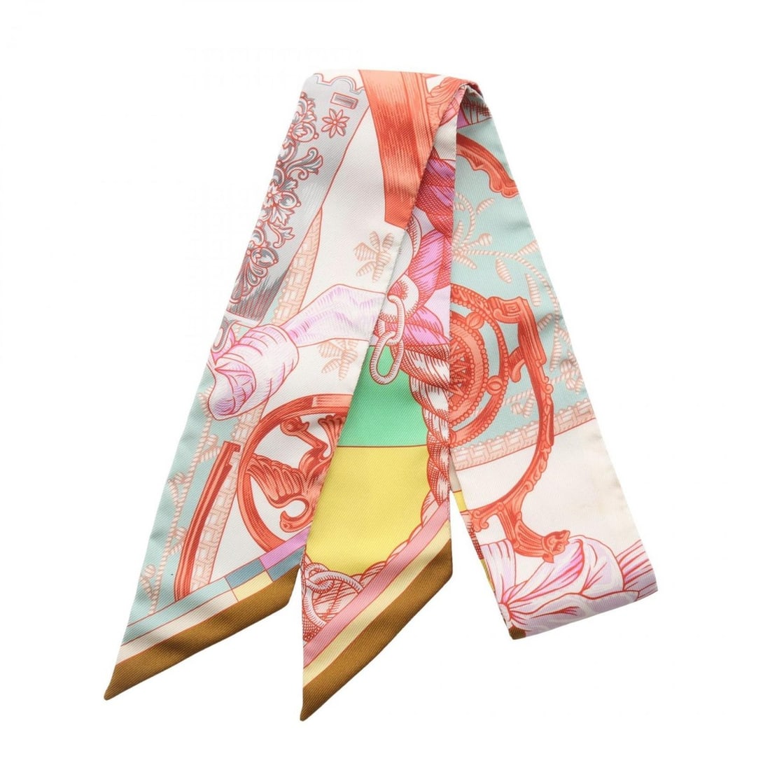 Hermes Hermès Twilly Cavalleria d'Etriers Silk Scarf for Women in Multicolor (1 of 15)