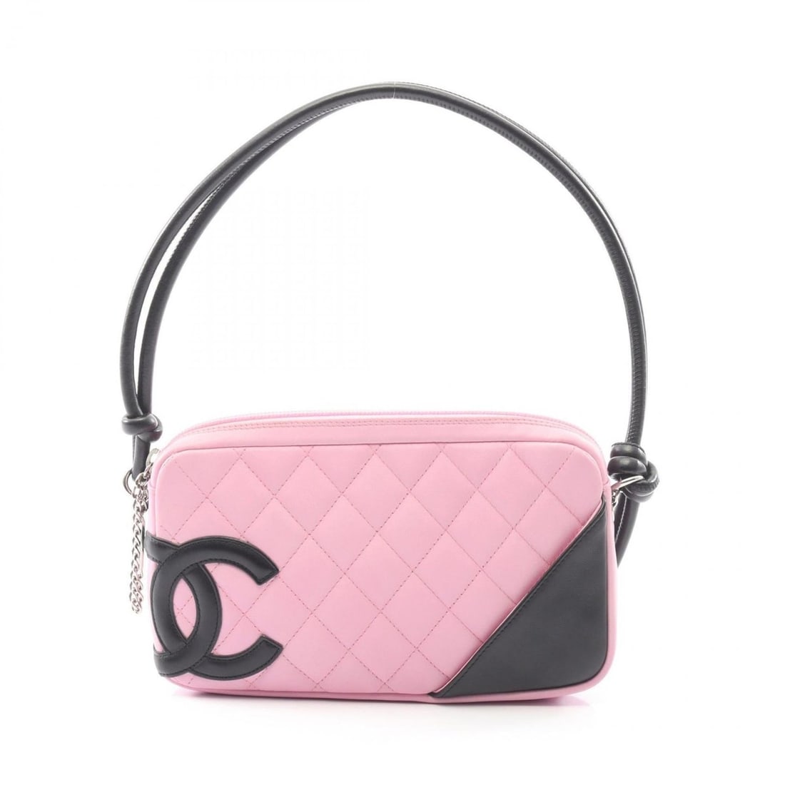 CHANEL Cambon Line Handbag, Leather, Women's, Pink and Black: --- Catalog ---Category: SizeSize (HxWxD): 12.5cm x 21cm x 3cm / 4.92'' x 8.26'' x 1.18''Category: DesignType: HandbagColor: Black, PinkGender: WomenMaterial: Leather Category: GeneralBrand: Chanel---
