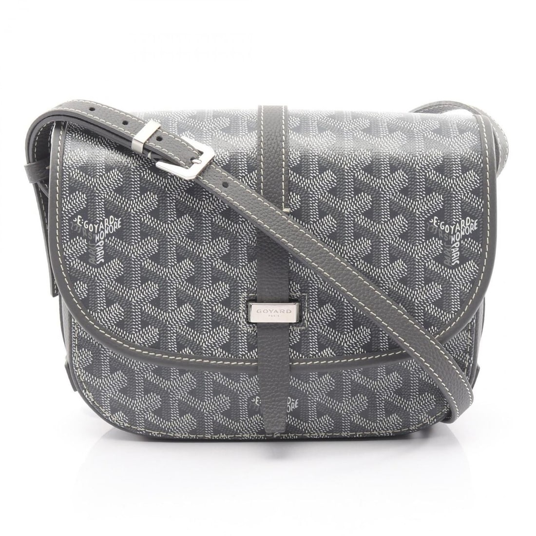 Goyard Belvedere PM Shoulder Bag in Coated Canvas and Leather, Women's, Gray White,: --- Catalog ---Category: SizeSize (HxWxD): 17cm x 19.5cm x 6cm / 6.69'' x 7.67'' x 2.36''Category: DesignType: Shoulder bagColor: Gray, WhiteGender: WomenMaterial: Coated canvas , Leather Category: Ge