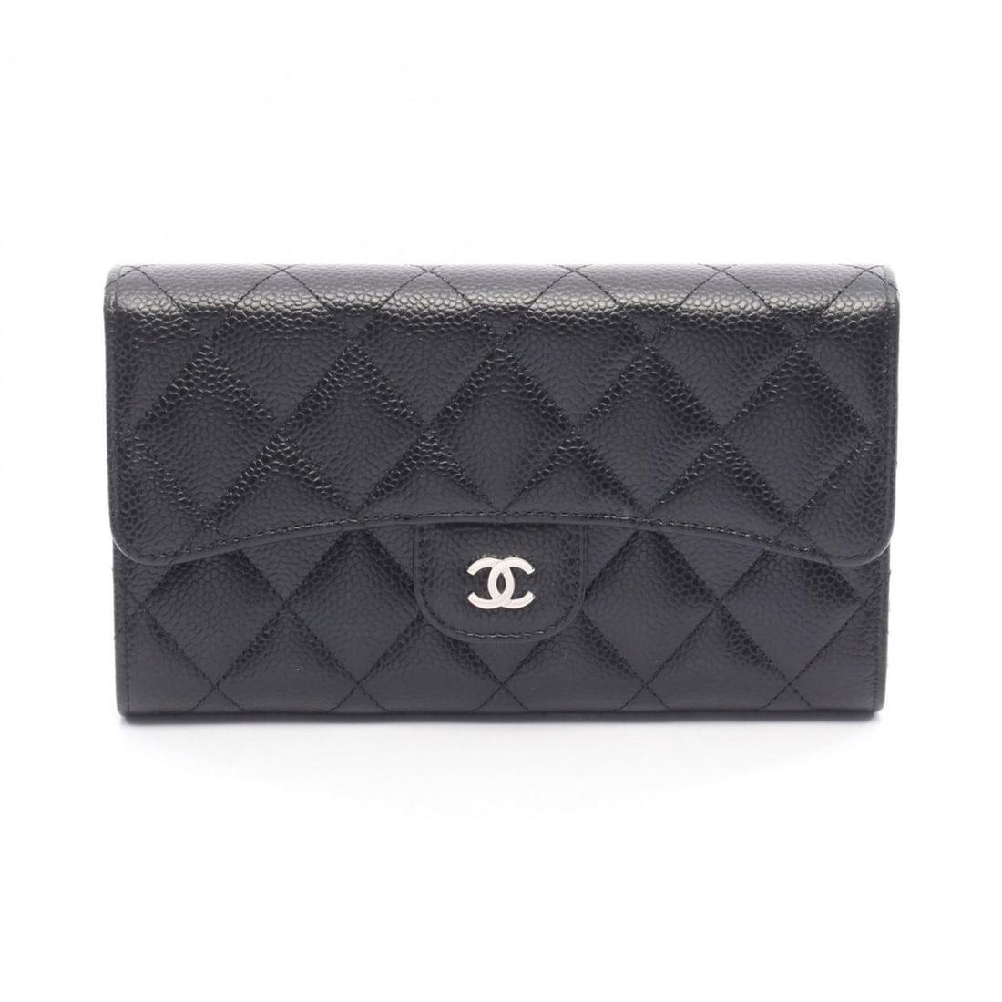 CHANEL Matelasse Tri-fold Long Wallet in Grained Calfskin Leather, Women's, Black: --- Catalog ---Category: SizeSize (HxWxD): 10.5cm x 18cm x 3cm / 4.13'' x 7.08'' x 1.18''Category: DesignType: Long wallet (tri-fold)Color: BlackGender: WomenMaterial: Leather Category: GeneralBrand: