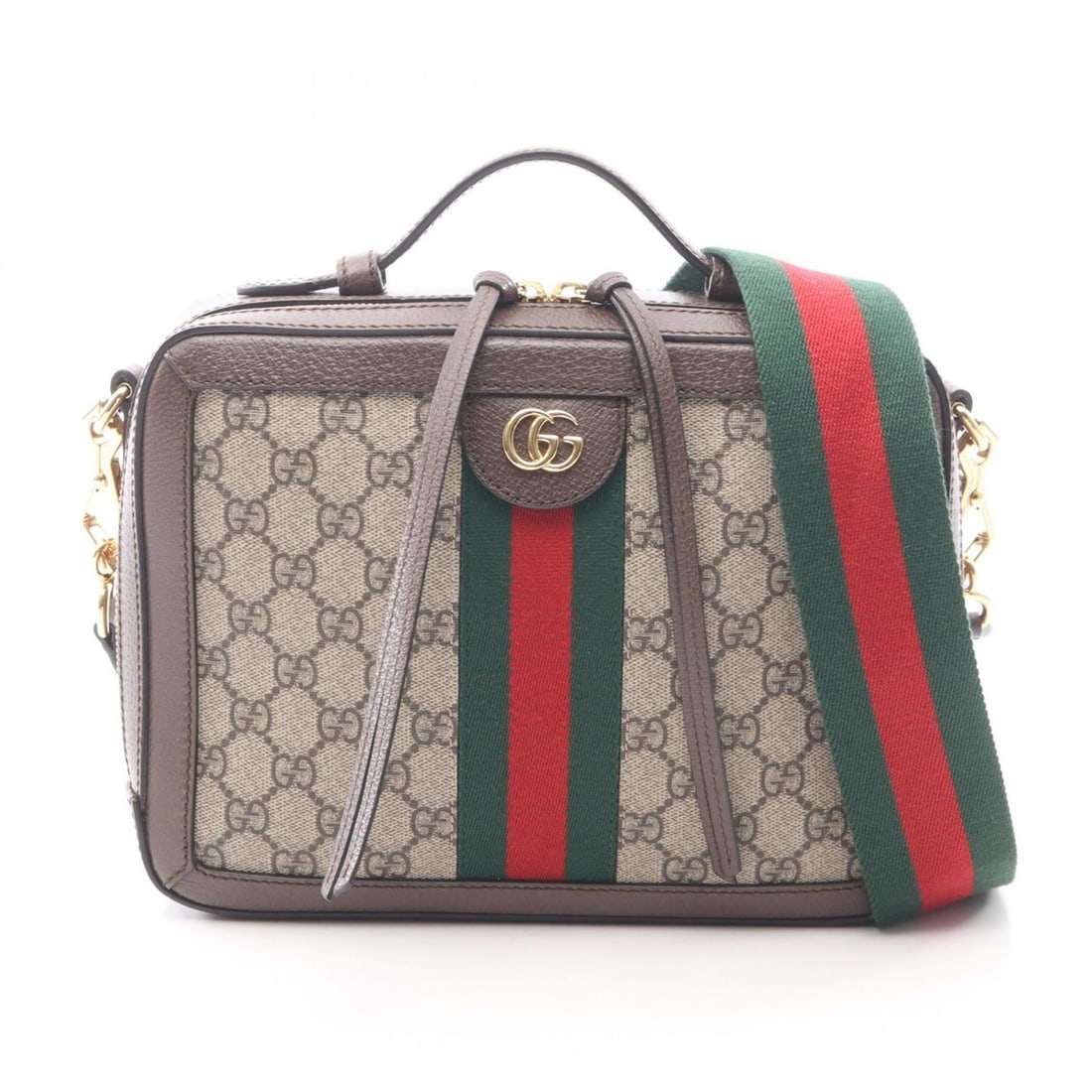 Gucci Ophidia GG Supreme handbag, coated canvas and leather, women's, beige, gray, multicolor, (1 of 8)