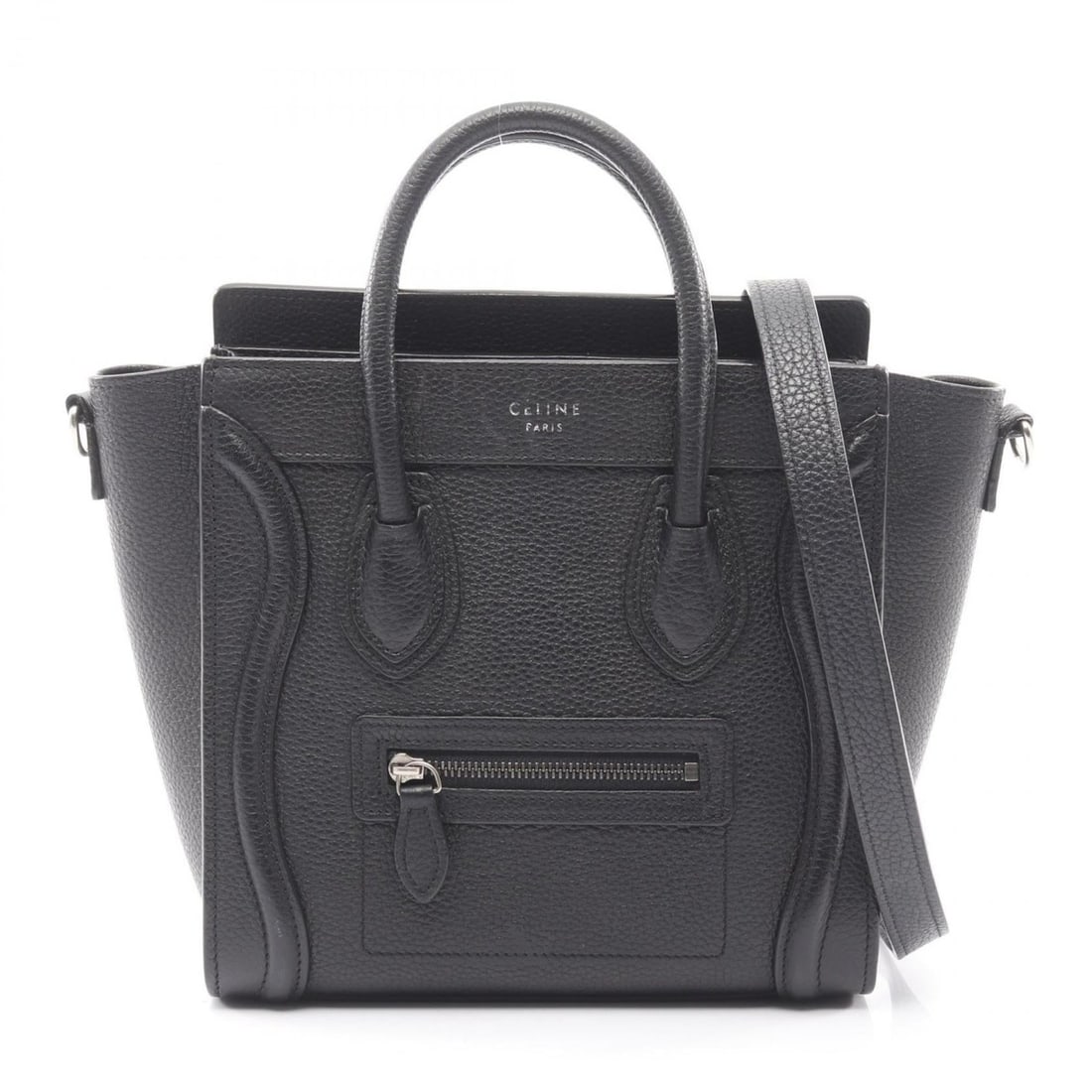 Celine Luggage Nano Shopper Handbag, Leather, Women's, Black, 168243: --- Catalog ---Category: SizeSize (HxWxD): 20cm x 20cm x 9cm / 7.87'' x 7.87'' x 3.54''Category: DesignType: HandbagColor: BlackGender: WomenMaterial: Leather Category: GeneralMPN: 168243Brand: Celine