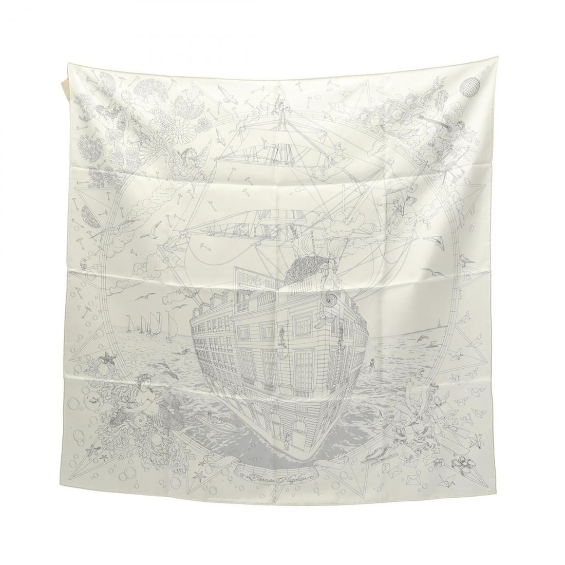 Hermes Hermès Carré 90 Flagship Silk Scarf for Women in White and Black: --- Catalog ---Category: SizeSize (LxW): 89cm x 89cm / 35.03'' x 35.03''Category: DesignType: ScarfColor: Black, WhiteGender: WomenMaterial: Silk Category: GeneralBrand: Hermes--- Item List ---Section
