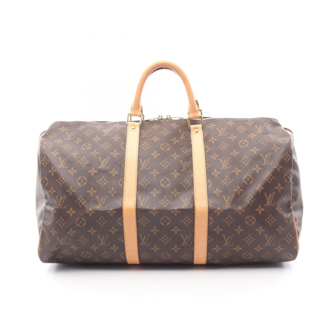 Louis Vuitton Keepall 50 Boston Bag, Coated Canvas and Leather, Monogram, Brown, Men's Women's,: --- Catalog ---Category: SizeSize (HxWxD): 28cm x 51cm x 21.5cm / 11.02'' x 20.07'' x 8.46''Category: DesignType: Boston bagColor: BrownGender: Men,WomenMaterial: Coated canvas , Leather Category: Gen