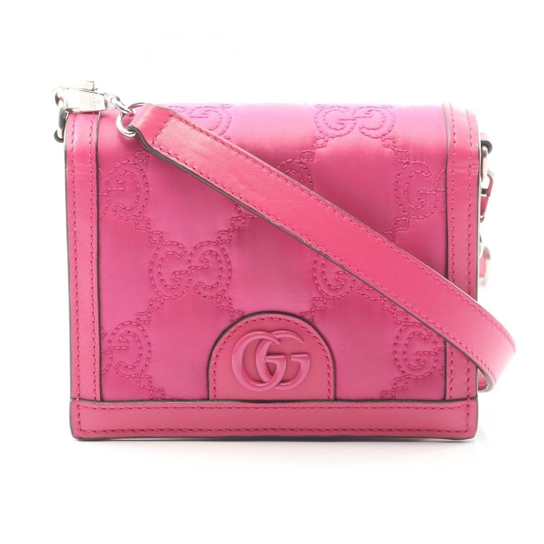 Gucci GG Matelasse Mini Shoulder Bag, Nylon and Leather, Women's, Pink, 723777: --- Catalog ---Category: SizeSize (HxWxD): 10cm x 13cm / 3.93'' x 5.11''Category: DesignType: Shoulder bagColor: PinkGender: WomenMaterial: Nylon , Leather Category: GeneralMPN: 723777Brand: Gucci---