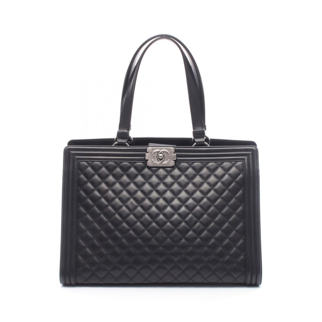 CHANEL Boy Chanel Large Matelasse Tote Bag, Leather, Women's, Black, A92773: --- Catalog ---Category: SizeSize (HxWxD): 25.5cm x 36cm x 15cm / 10.03'' x 14.17'' x 5.9''Category: DesignType: Tote bagColor: BlackGender: WomenMaterial: Leather Category: GeneralMPN: A92773Brand: C