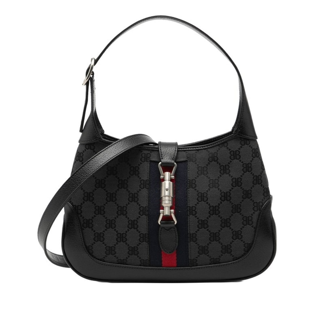 Balenciaga x Gucci collaboration "Jackie the Hacker Project" handbag/shoulder bag, 2-way, 680118,: --- Catalog ---Category: SizeSize (HxWxD): 19cm x 28cm x 4cm / 7.48'' x 11.02'' x 1.57''Category: DesignType: Handbag, Shoulder bagColor: BlackGender: WomenMaterial: Canvas , Leather Category: General