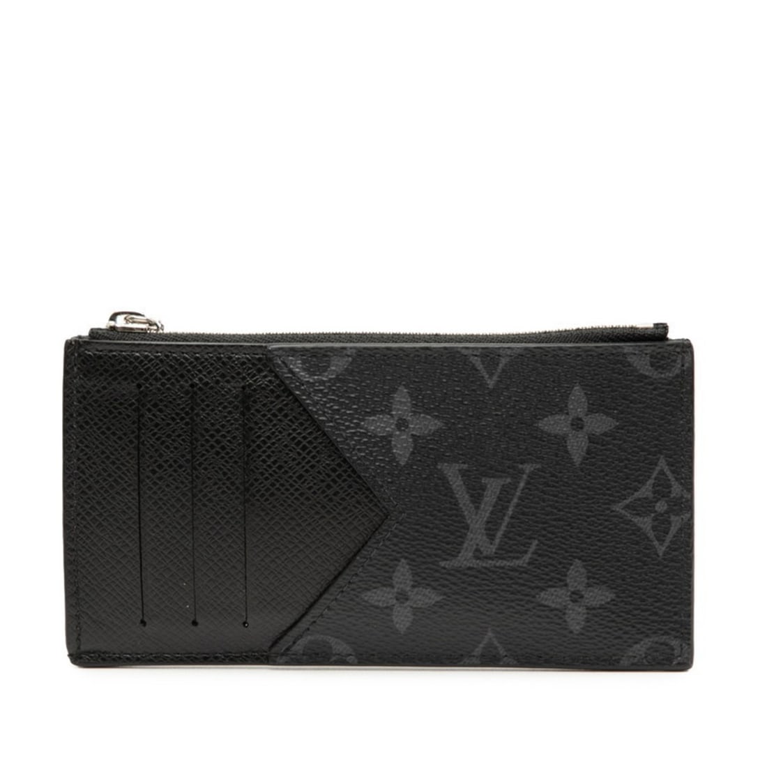 Louis Vuitton Monogram Eclipse Coin Card Holder Wallet/Coin Case/Business Case M30271 Black Leather: --- Catalog ---Category: DesignType: Card caseColor: BlackGender: MenMaterial: PVC , Leather Category: GeneralMPN: M30271Brand: Louis VuittonCategory: Physical PropertiesSize (HxWxD): 8cm x 14.5cm x 5